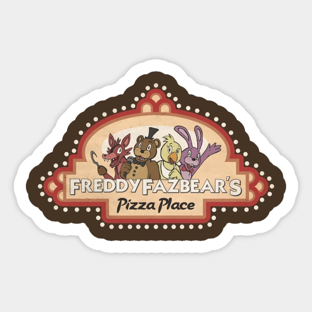 Five Nights at Freddy's - Freddy Fazbear's Pizza Sticker by Kaiserin